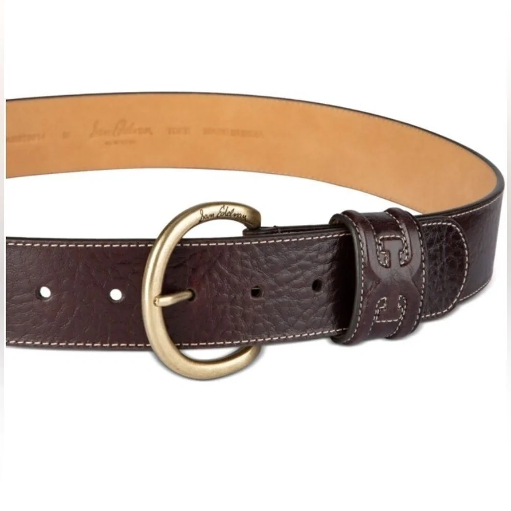 NWOT Sam Edelman Women's Brown Glossy Texture Leather Belt‎ Size XL